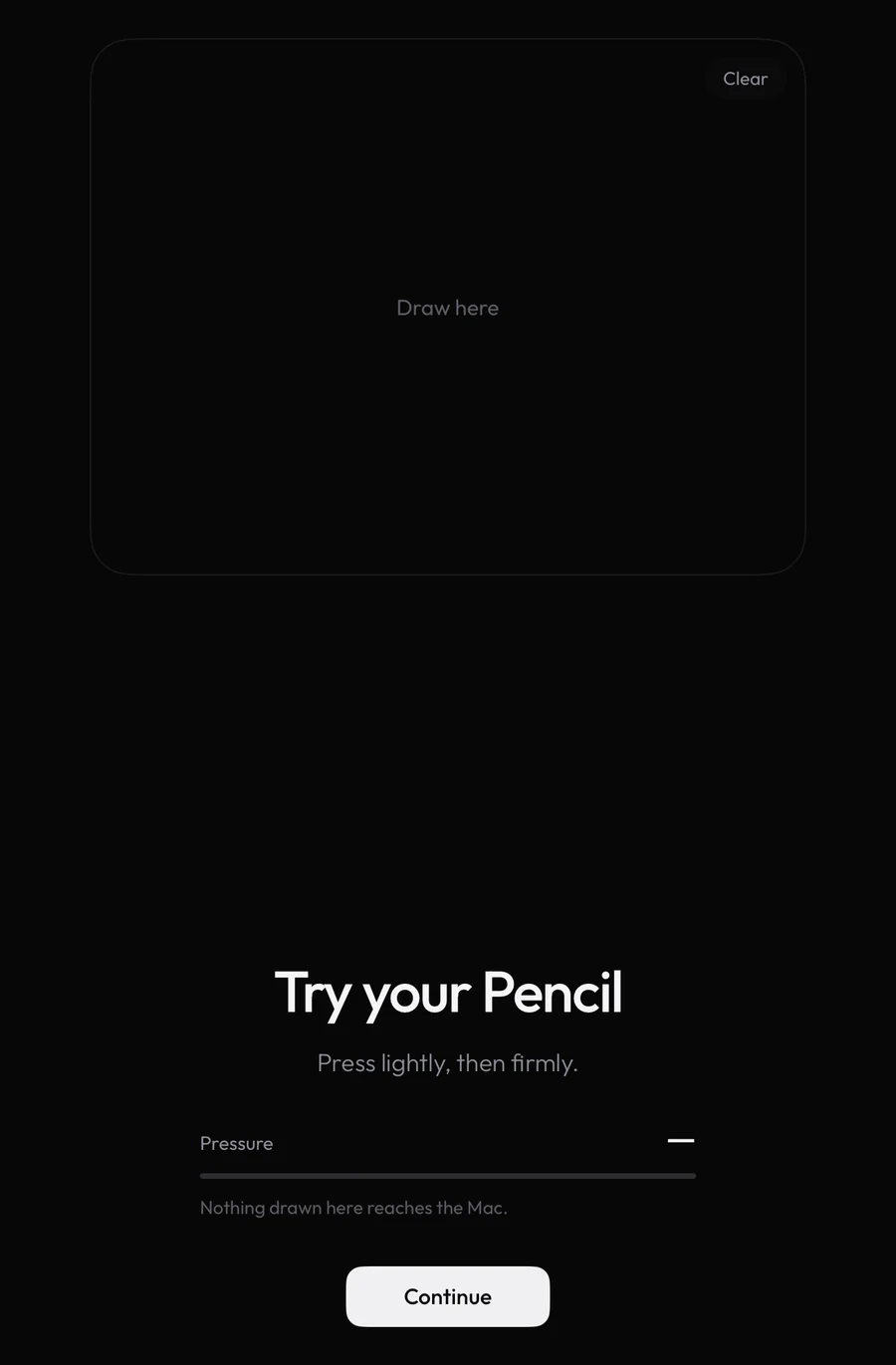 The Try your Pencil pad in the iPad welcome